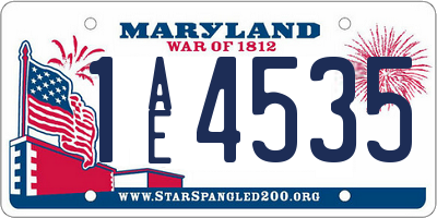 MD license plate 1AE4535