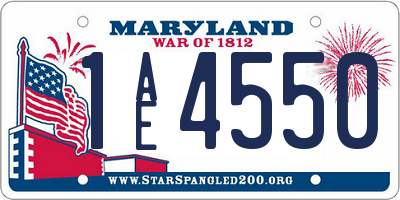 MD license plate 1AE4550