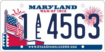 MD license plate 1AE4563