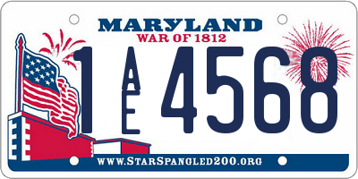 MD license plate 1AE4568