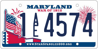MD license plate 1AE4574