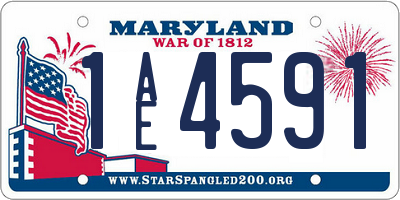 MD license plate 1AE4591
