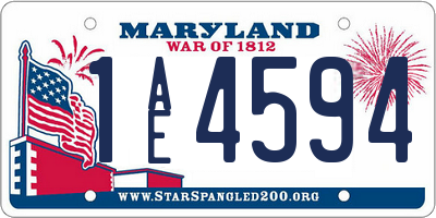 MD license plate 1AE4594