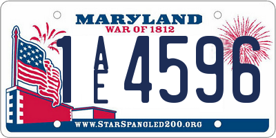 MD license plate 1AE4596