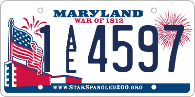 MD license plate 1AE4597