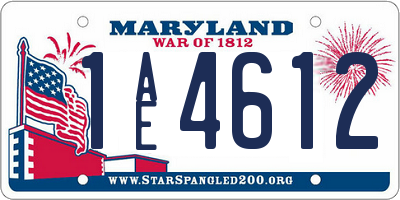 MD license plate 1AE4612