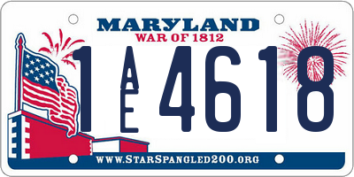 MD license plate 1AE4618