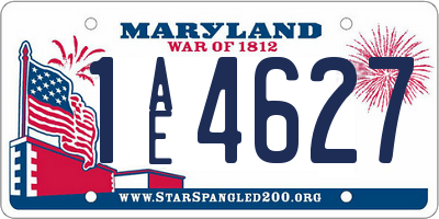 MD license plate 1AE4627