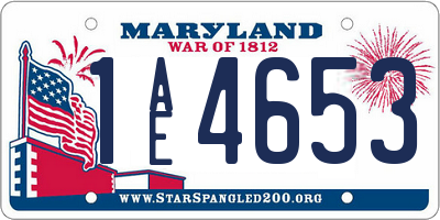 MD license plate 1AE4653