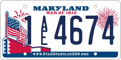 MD license plate 1AE4674