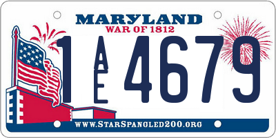 MD license plate 1AE4679