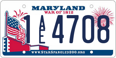 MD license plate 1AE4708
