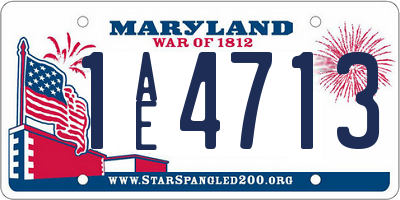 MD license plate 1AE4713