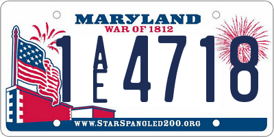 MD license plate 1AE4718