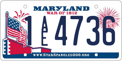 MD license plate 1AE4736