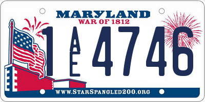 MD license plate 1AE4746