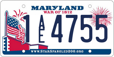MD license plate 1AE4755