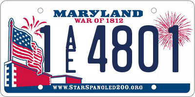 MD license plate 1AE4801