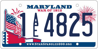 MD license plate 1AE4825