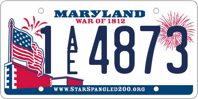 MD license plate 1AE4873