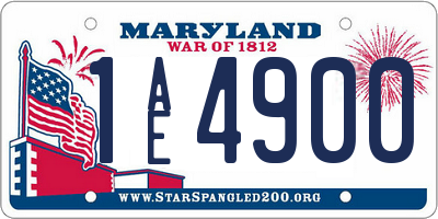 MD license plate 1AE4900