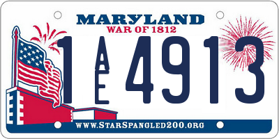 MD license plate 1AE4913