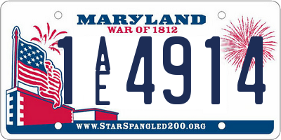 MD license plate 1AE4914