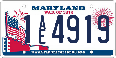 MD license plate 1AE4919