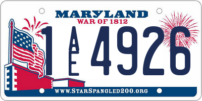 MD license plate 1AE4926