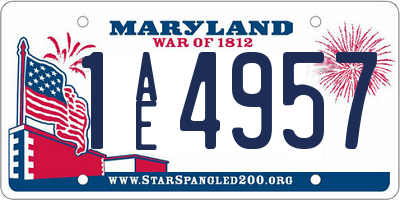 MD license plate 1AE4957