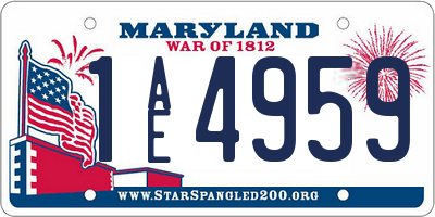 MD license plate 1AE4959