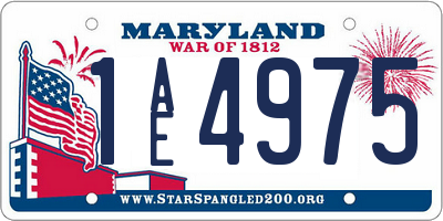 MD license plate 1AE4975