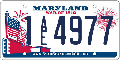 MD license plate 1AE4977