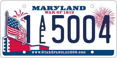 MD license plate 1AE5004