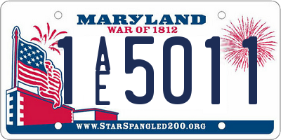 MD license plate 1AE5011