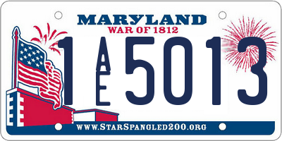 MD license plate 1AE5013