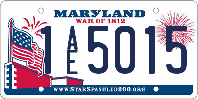 MD license plate 1AE5015