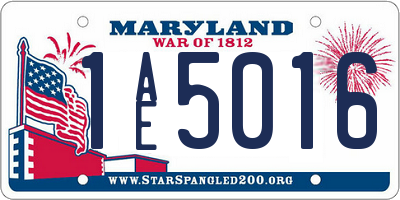 MD license plate 1AE5016