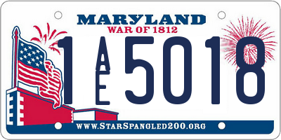 MD license plate 1AE5018