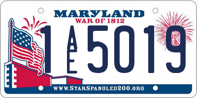 MD license plate 1AE5019