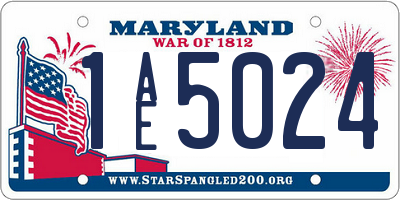 MD license plate 1AE5024