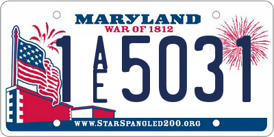 MD license plate 1AE5031