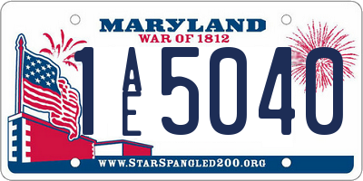 MD license plate 1AE5040