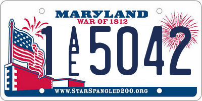 MD license plate 1AE5042