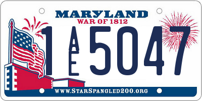 MD license plate 1AE5047