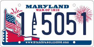 MD license plate 1AE5051