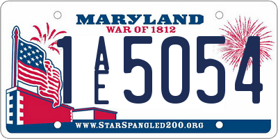 MD license plate 1AE5054