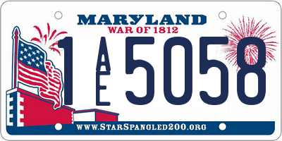 MD license plate 1AE5058