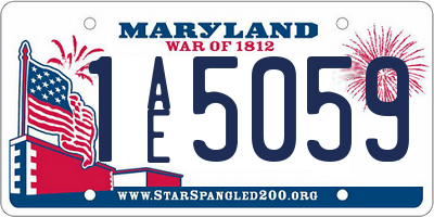 MD license plate 1AE5059