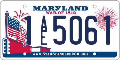 MD license plate 1AE5061